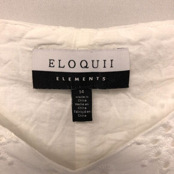 Eloquii Elements Women Cotton Belted Eyelet Dress Size 14 White M176 -20 - Picture 6 of 13